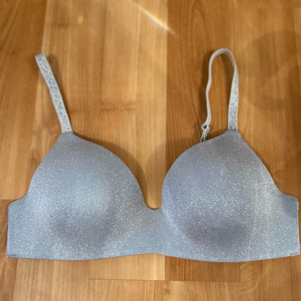 Sparkle Light Blue Wireless T-Shirt Bra